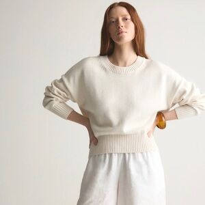 Quince Ivory Crewneck Knit Sweater